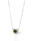 Baikalla Jewelry Silver Jade Pendant Necklace Baikalla™ Sterling Silver Real Green Nephrite Jade Love Pendant Necklace With CZ