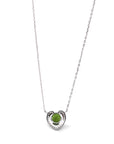 Baikalla Jewelry Silver Jade Pendant Necklace Baikalla™ Sterling Silver Real Green Nephrite Jade Love Pendant Necklace With CZ