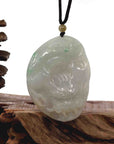 Baikalla Jewelry Jade Carving Necklace Baikalla "Roaring Dragon" Natural Jadeite Jade Lavender Green Pendant Necklace For Men, Collectibles.