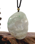 Baikalla Jewelry Jade Carving Necklace Baikalla "Roaring Dragon" Natural Jadeite Jade Lavender Green Pendant Necklace For Men, Collectibles.