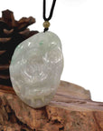 Baikalla Jewelry Jade Carving Necklace Baikalla "Roaring Dragon" Natural Jadeite Jade Lavender Green Pendant Necklace For Men, Collectibles.