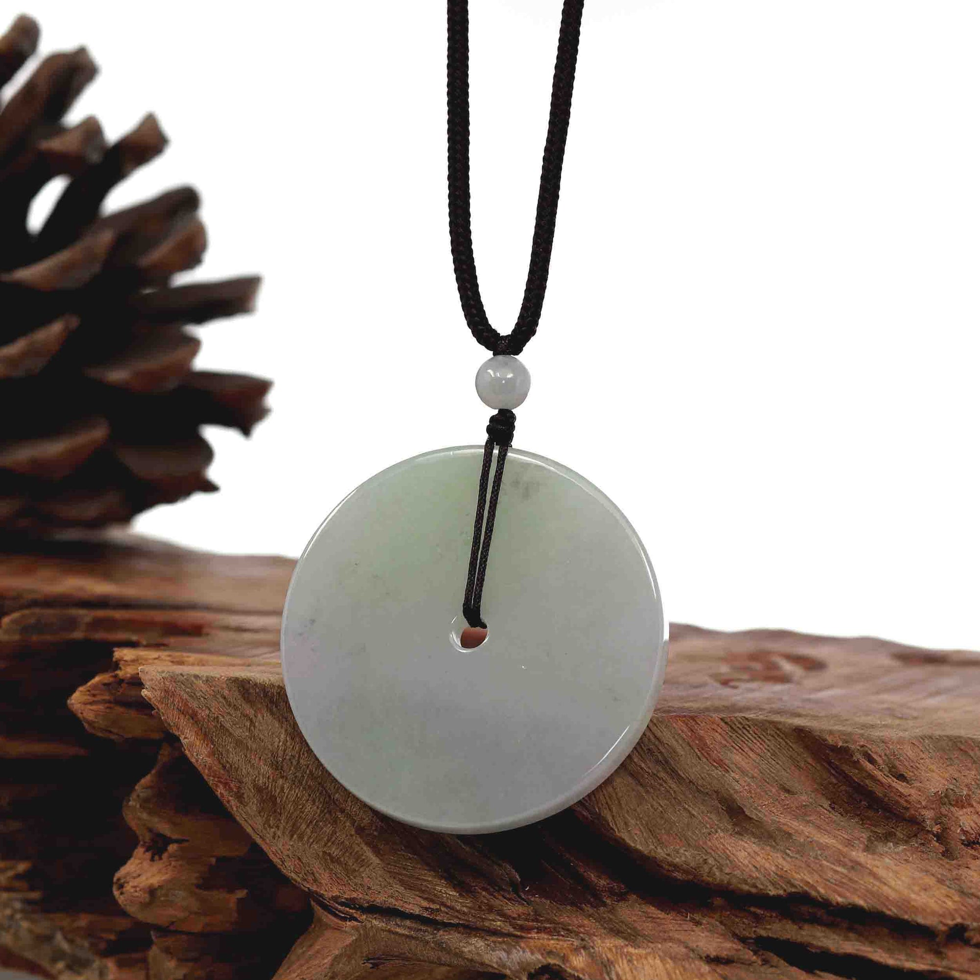 Baikalla Jewelry Jade Pendant Necklace Baikalla "Good Luck Button" Lavender Jadeite Jade Lucky KouKou Pendant Necklace