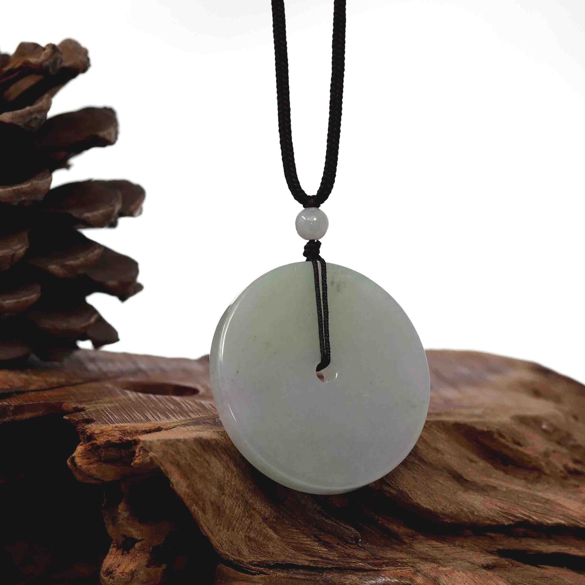 Baikalla Jewelry Jade Pendant Necklace Baikalla &quot;Good Luck Button&quot; Lavender Jadeite Jade Lucky KouKou Pendant Necklace