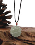 Baikalla Jewelry Jade Pendant Necklace Baikalla Genuine White Nephrite Jade Lotus Pendant Necklace