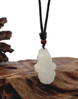 Baikalla Jewelry Jade Pendant Necklace Baikalla Genuine Mutton Fat White Nephrite Jade  BaiCai (Lucky Cabbage) Pendant Necklace