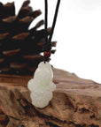 Baikalla Jewelry Jade Pendant Necklace Baikalla Genuine Mutton Fat White Nephrite Jade  BaiCai (Lucky Cabbage) Pendant Necklace