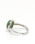 Baikalla Jewelry Jade Ring Baikalla™ "Classic Oval" Sterling Silver Real Green Nephrite Jade Classic Ring For Her