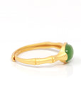 Baikalla Jewelry Jade Ring Baikalla™ "Classic Oval" Sterling Silver Real Green Nephrite Jade Bamboo Ring For Her