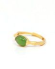 Baikalla Jewelry Jade Ring Baikalla™ "Classic Oval" Sterling Silver Real Green Nephrite Jade Bamboo Ring For Her