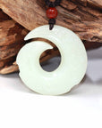 Baikalla Jewelry Jade Pendant Necklace Baikalla™ "Dragon Good Luck Pattern" Genuine HeTian White Nephrite Jade Symbol Pendant Necklace