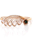 Baikalla Jewelry Gold Jade Bracelet 18k Rose Gold Ice Jadeite Jade Phoenix Bracelet Bangle & Diamonds (High Jewelry)