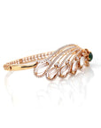 Baikalla Jewelry Gold Jade Bracelet 18k Rose Gold Ice Jadeite Jade Phoenix Bracelet Bangle & Diamonds (High Jewelry)