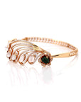 Baikalla Jewelry Gold Jade Bracelet 18k Rose Gold Ice Jadeite Jade Phoenix Bracelet Bangle & Diamonds (High Jewelry)