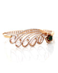 Baikalla Jewelry Gold Jade Bracelet 18k Rose Gold Ice Jadeite Jade Phoenix Bracelet Bangle & Diamonds (High Jewelry)