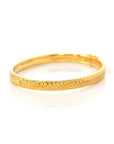 Baikalla Jewelry Gold Diamond Bangle Bracelet 18k Yellow Gold Oval Wide Bangle Bracelet (7 in)