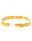 Baikalla Jewelry Gold Diamond Bangle Bracelet 18k Yellow Gold Oval Wide Bangle Bracelet (7 in)