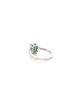 Baikalla Jewelry Gold Emerald Ring 18k White Gold AA Natural Emerald Ring with Diamonds