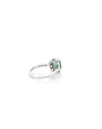 Baikalla Jewelry Gold Emerald Ring 18k White Gold AA Natural Emerald Ring with Diamonds