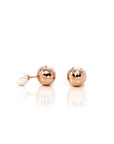 Baikalla Jewelry Gold Gemstone Earrings 18k Classic Rose Gold Pearl Earrings 2 in 1