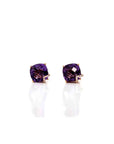 Baikalla Jewelry Gold Gemstone Earrings 18k Classic Rose Gold Natural AAA Amethyst Earrings