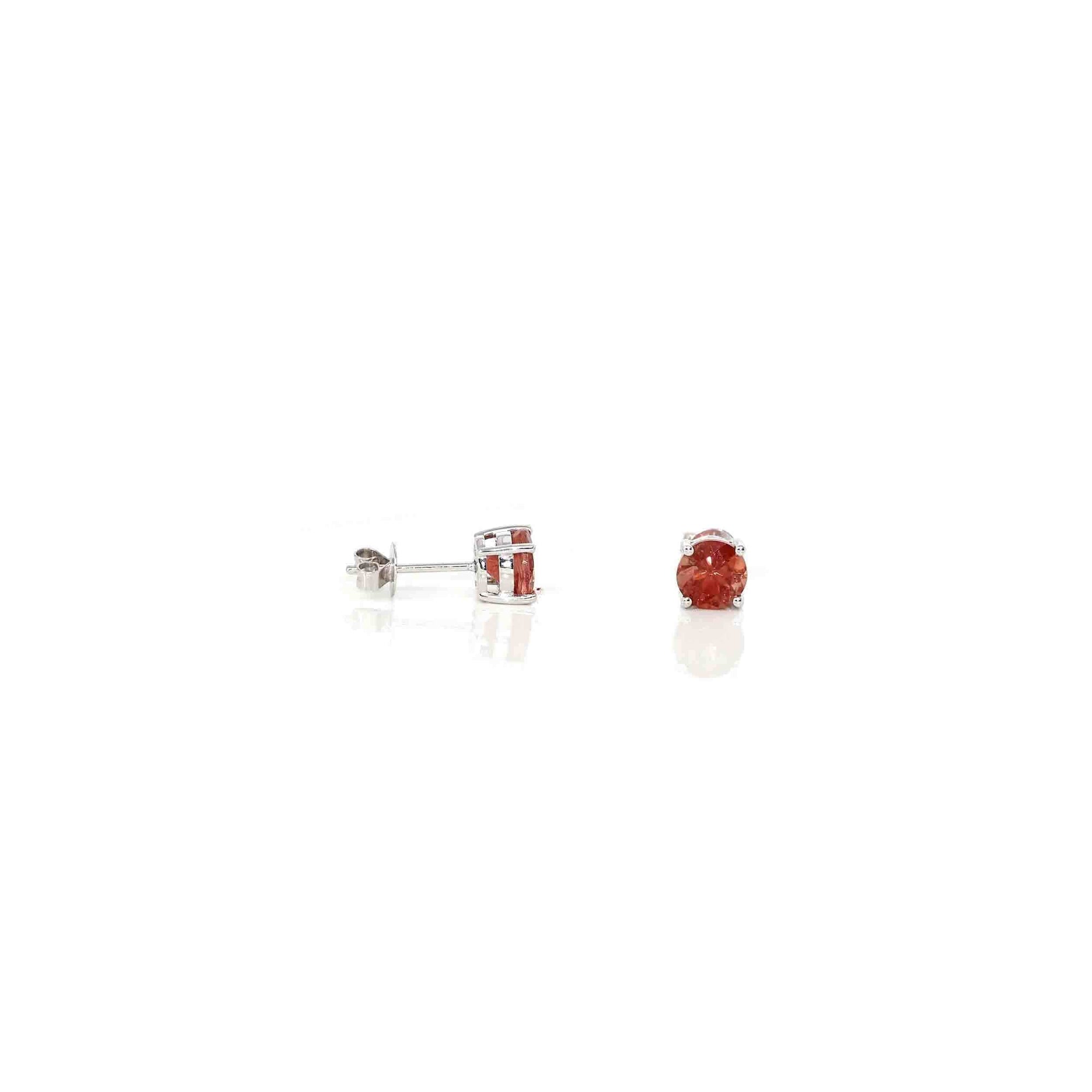 Baikalla Jewelry Gold Gemstone Earrings 14k White Gold Natural Red Sunstone Earrings