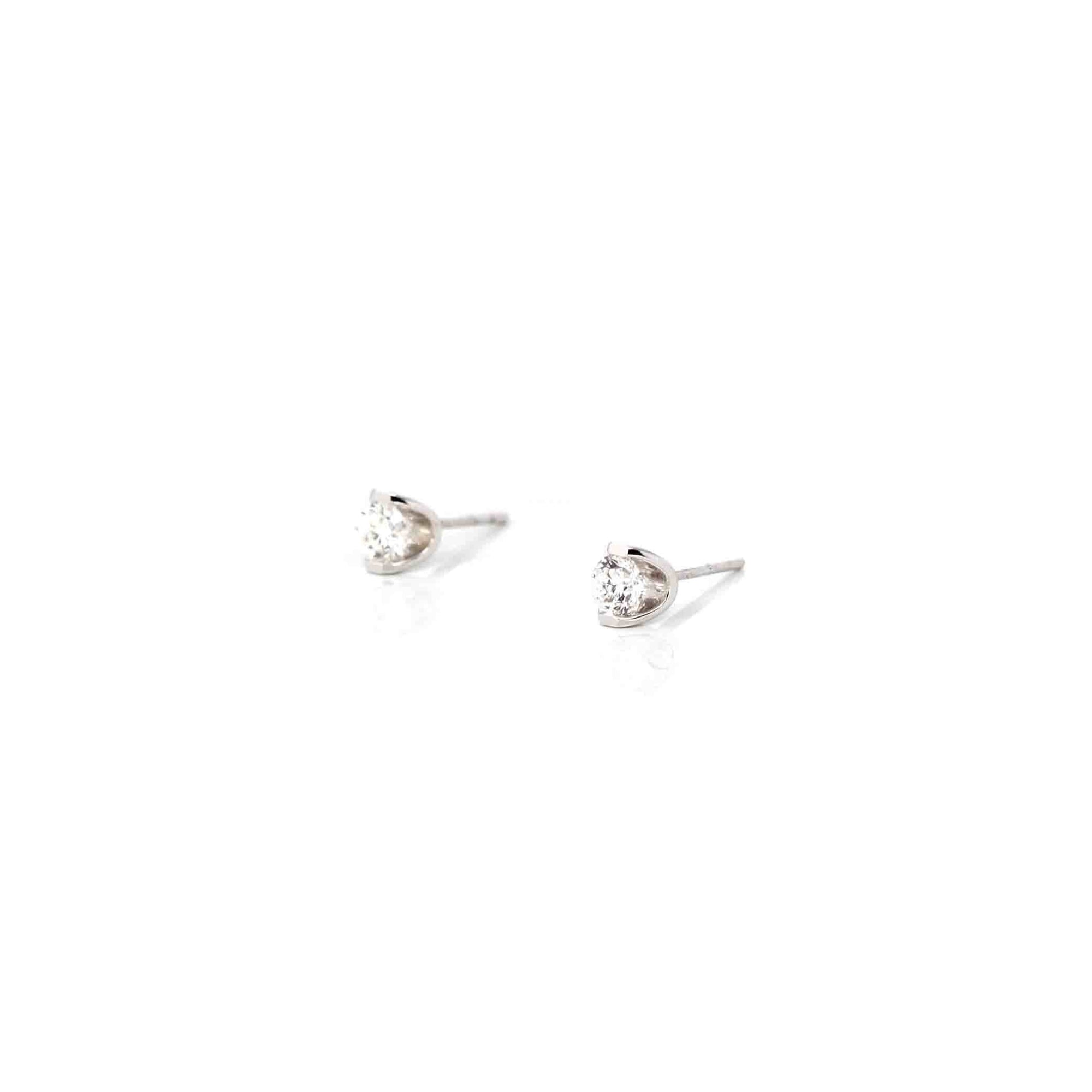 Baikalla Jewelry Gold Gemstone Earrings 18k Classic White Gold Natural Diamond Earrings