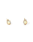 Baikalla Jewelry Gold Gemstone Earrings 14k Yellow Gold Natural Australian Opal Earrings