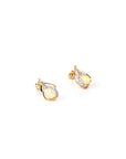 Baikalla Jewelry Gold Gemstone Earrings 14k Yellow Gold Natural Australian Opal Earrings