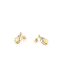 Baikalla Jewelry Gold Gemstone Earrings 14k Yellow Gold Natural Australian Opal Earrings