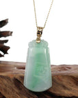 Baikalla Jewelry Jade Guanyin Pendant Necklace Baikalla Genuine Green Jadeite Jade Dragon Necklace With Gold Bail