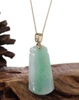 Baikalla Jewelry Jade Guanyin Pendant Necklace Baikalla Genuine Green Jadeite Jade Dragon Necklace With Gold Bail