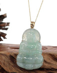 Baikalla Jewelry Jade Guanyin Pendant Necklace Baikalla 14k "Goddess of Compassion" Genuine Burmese Jadeite Jade Guanyin Necklace