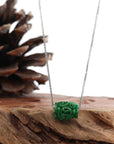 Baikalla Jewelry Jade Pendant Necklace Baikalla™ "Good Luck Button" Necklace Green Jadeite Jade Lucky TongTong Pendant Necklace