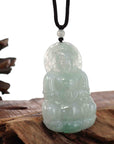 Baikalla Jewelry Jade Guanyin Pendant Necklace Baikalla "Goddess of Compassion" Genuine Burmese Jadeite Jade Guanyin Lotus Necklace