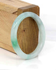 Baikalla Jewelry Jadeite Jade Bangle Bracelet Baikalla Genuine Burmese Ice Green Jadeite Jade Oval Bangle (52.83 mm) 