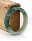 Baikalla Jewelry Jadeite Jade Bangle Bracelet Genuine Burmese Ice Blue-green Jadeite Jade Oval Bangle (56.74 mm) 