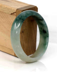 Baikalla Jewelry Jadeite Jade Bangle Bracelet Genuine Burmese Ice Blue-green Jadeite Jade Oval Bangle (56.74 mm) 