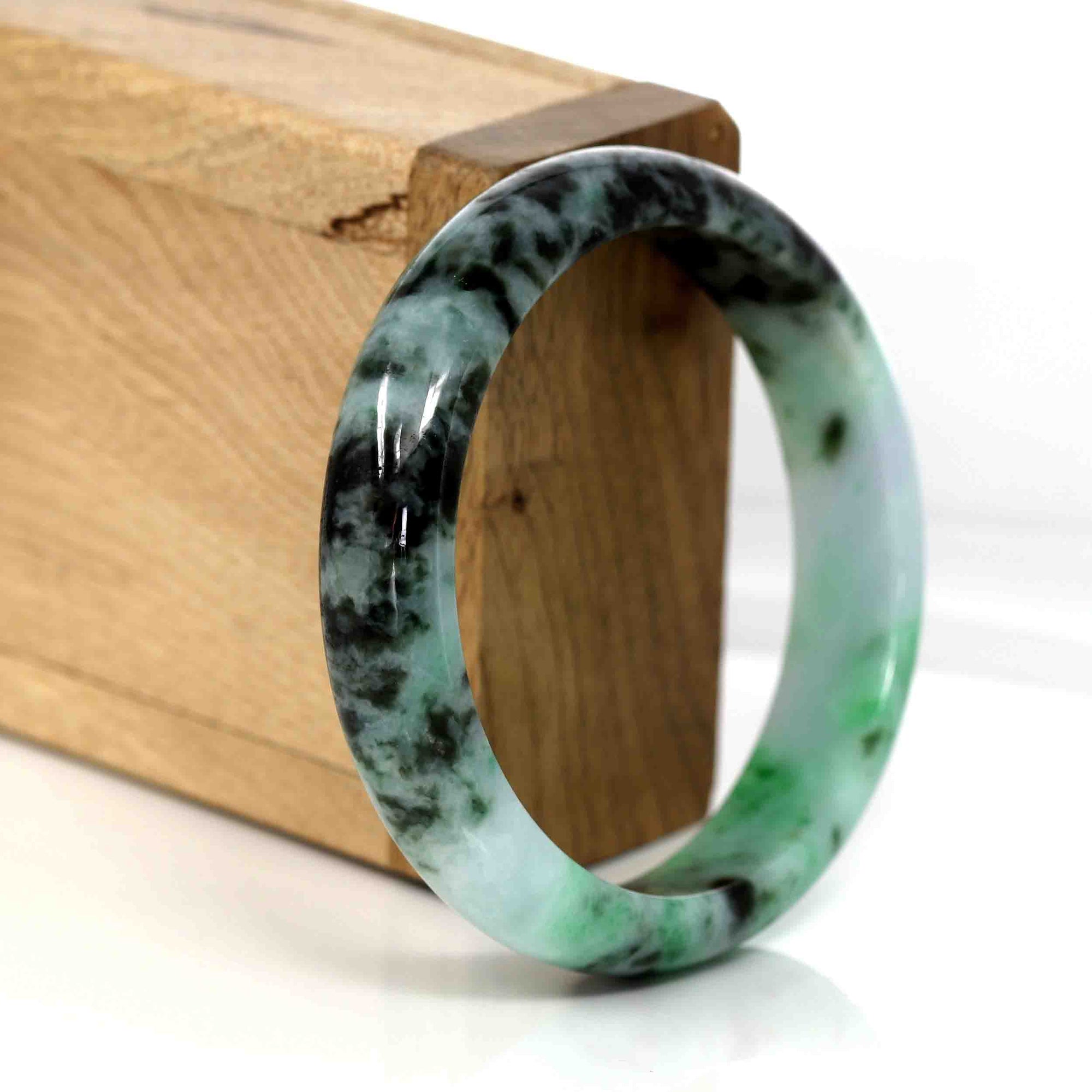 Baikalla Jewelry Jadeite Jade Bangle Bracelet &quot;Classic Bangle&quot; Genuine Burmese Green Jadeite Jade Bangle (56.94 mm ) 