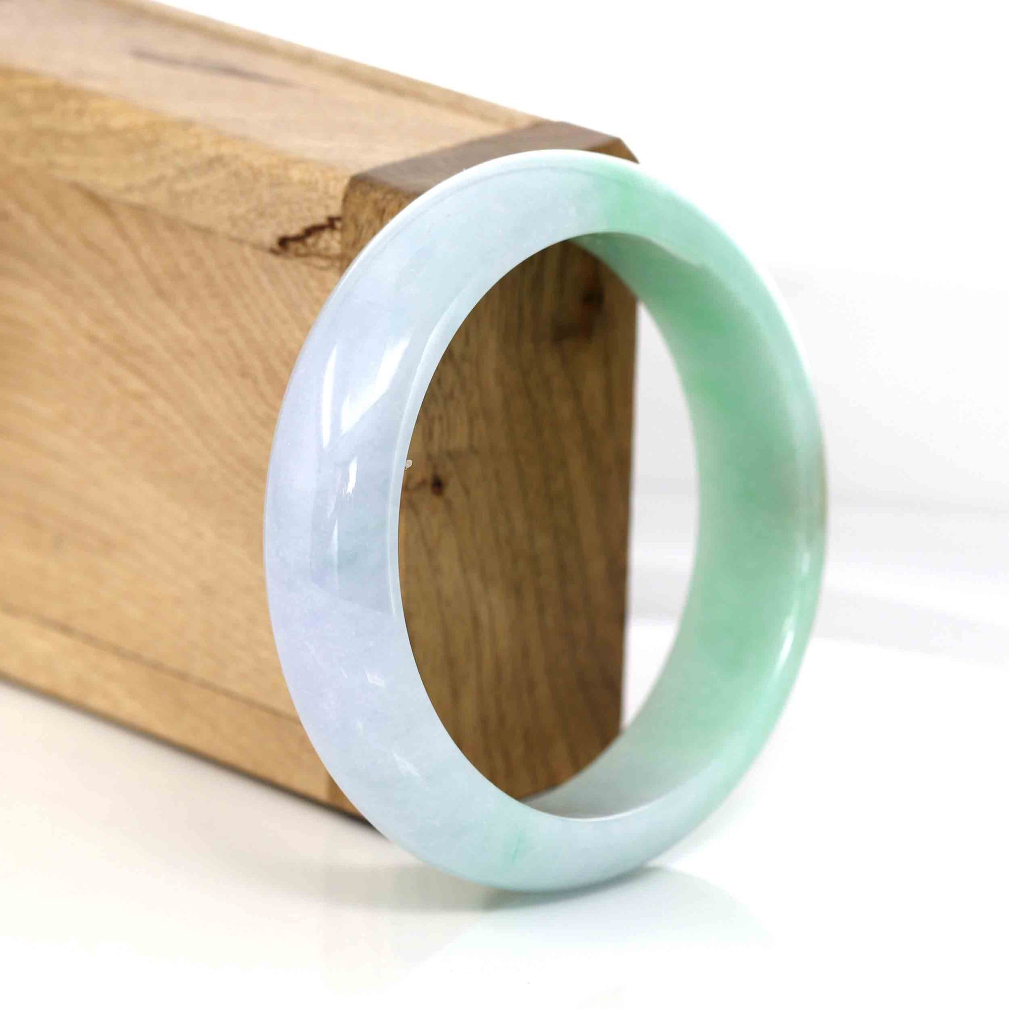 Baikalla Jewelry Jadeite Jade Bangle Bracelet High-quality Lavender-Green Natural Burmese Jadeite Jade Bangle (57.12 mm ) 