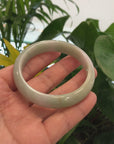 Baikalla "Classic Bangle" Yellow Green Natural Burmese Jadeite Jade Bangle (57.64mm)