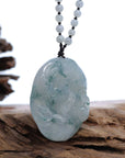 Baikalla Jewelry Jade Carving Necklace Baikalla™ "Soring Dragon" Natural Jadeite Jade Blue Green Pendant Necklace For Men, Collectibles.