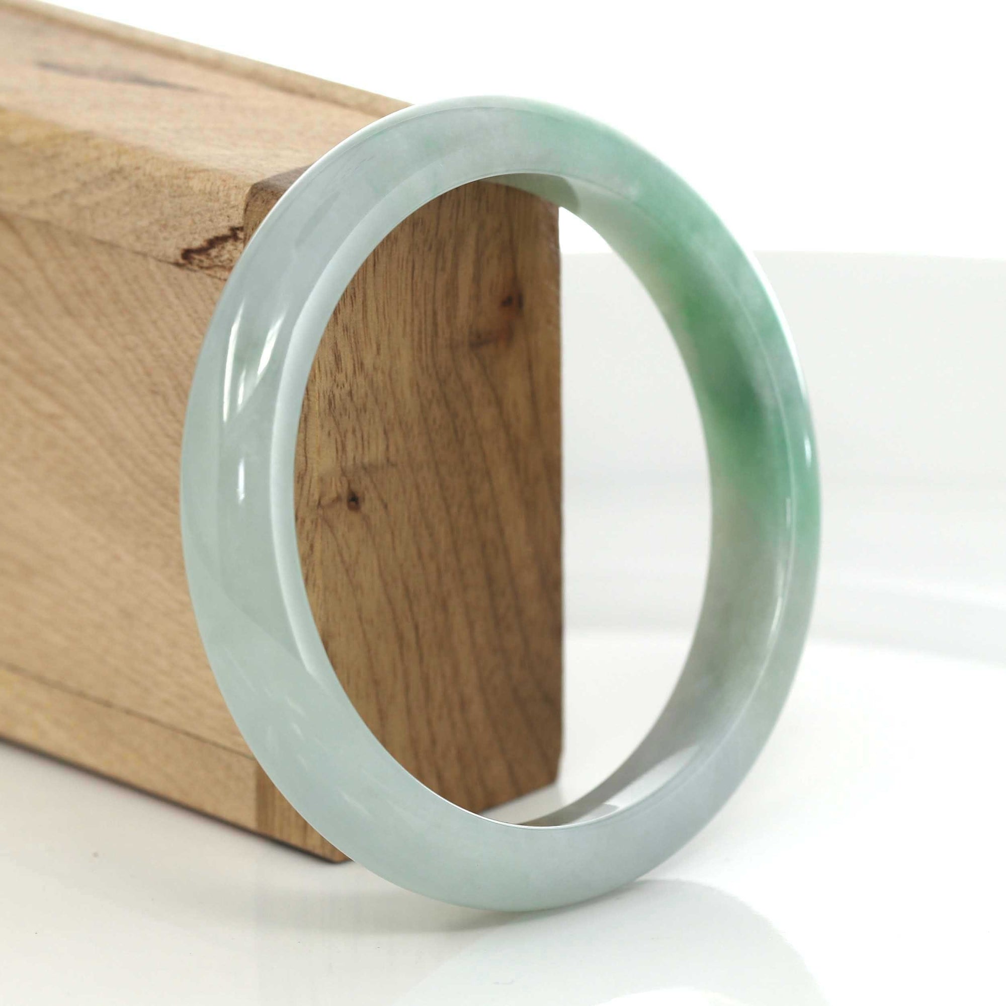 Baikalla Jewelry Jadeite Jade Bangle Bracelet Baikalla "Classic Bangle" Forest Green Genuine Jadeite Jade Bangle ( 59.45 mm ) #644