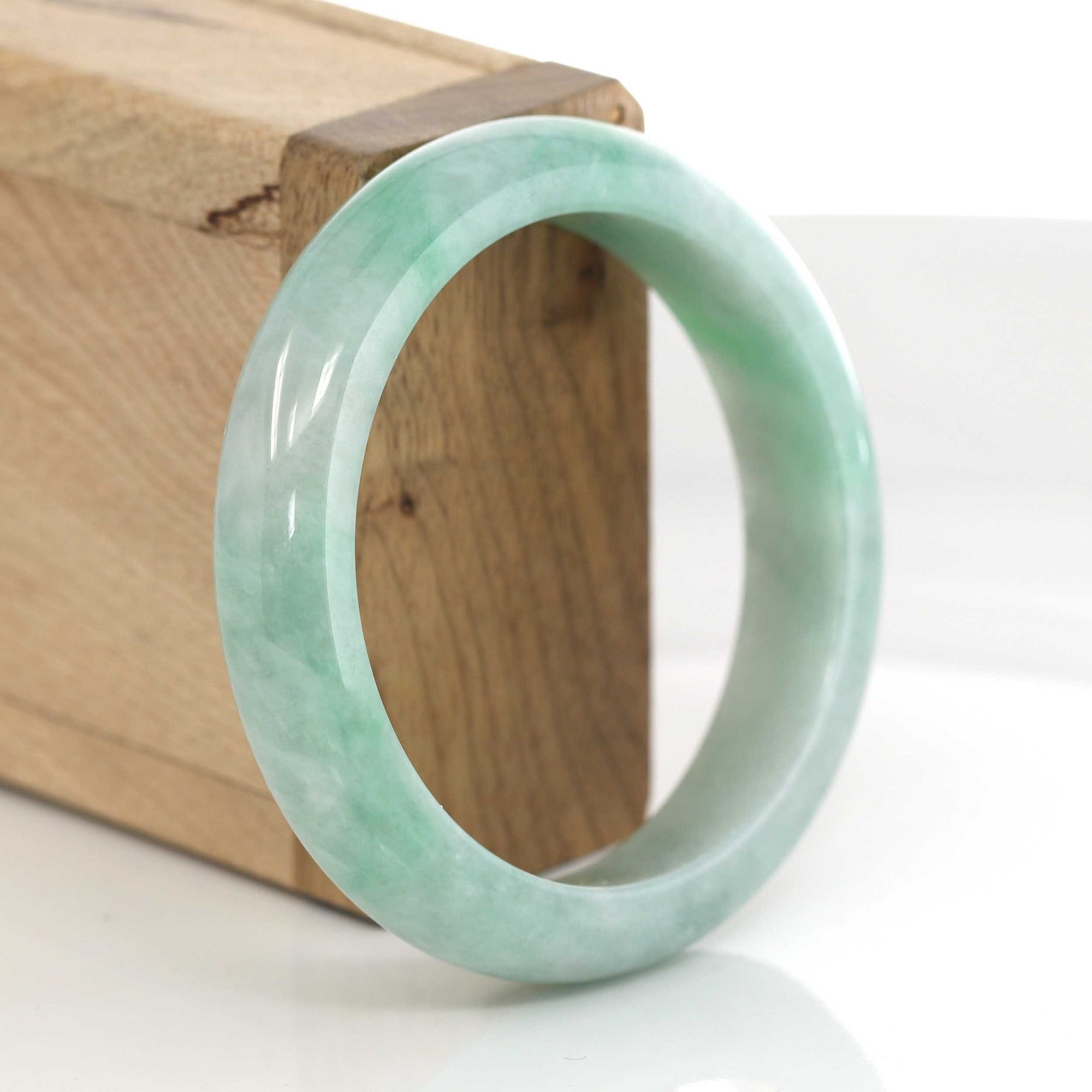 Baikalla Jewelry Jadeite Jade Bangle Bracelet Baikalla "Classic Bangle" Forest Green Genuine Jadeite Jade Bangle ( 59.45 mm ) #630