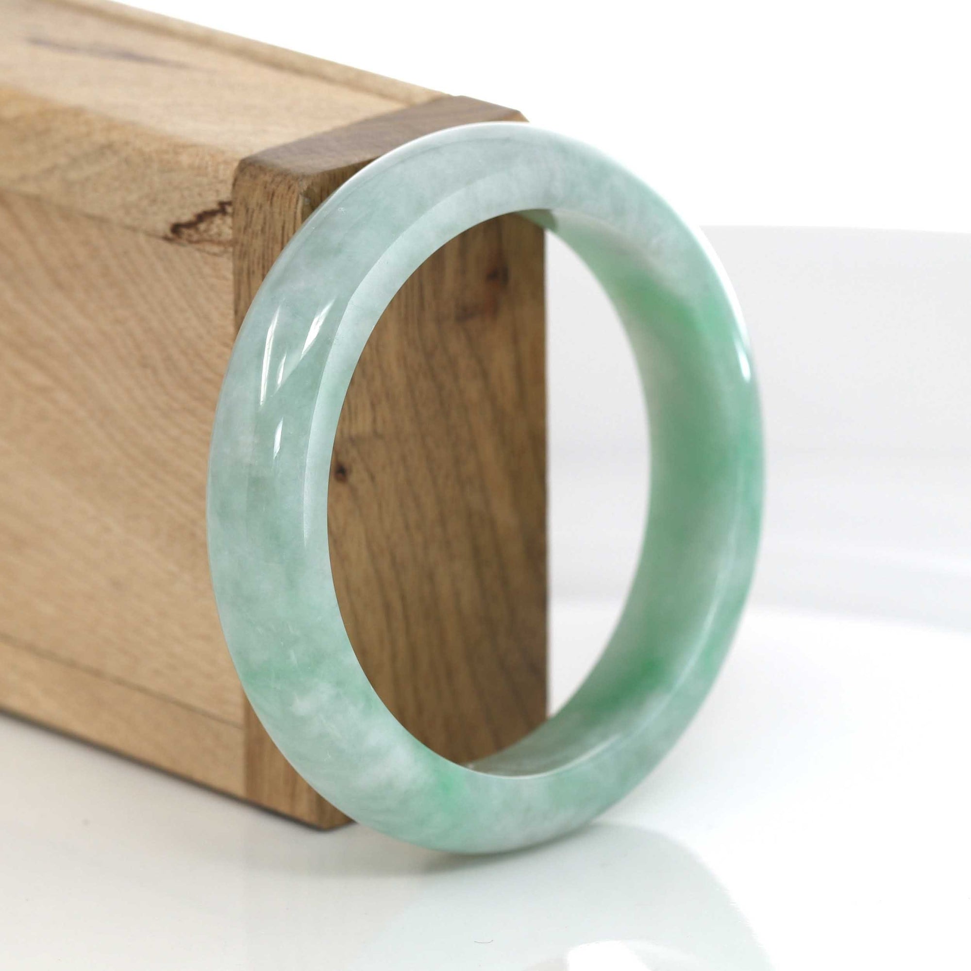 Baikalla Jewelry Jadeite Jade Bangle Bracelet Baikalla "Classic Bangle" Forest Green Genuine Jadeite Jade Bangle ( 59.45 mm ) #630