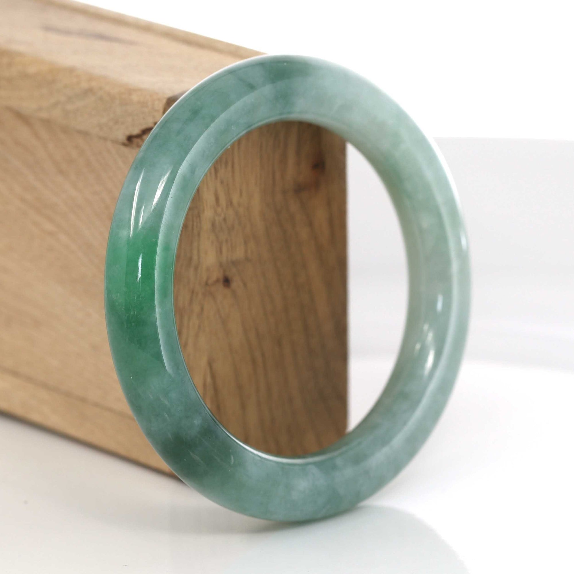 Baikalla Jewelry Jadeite Jade Bangle Bracelet Forest Green Classic Real Jadeite Jade Bangle Bracelet (57.34 mm) #400