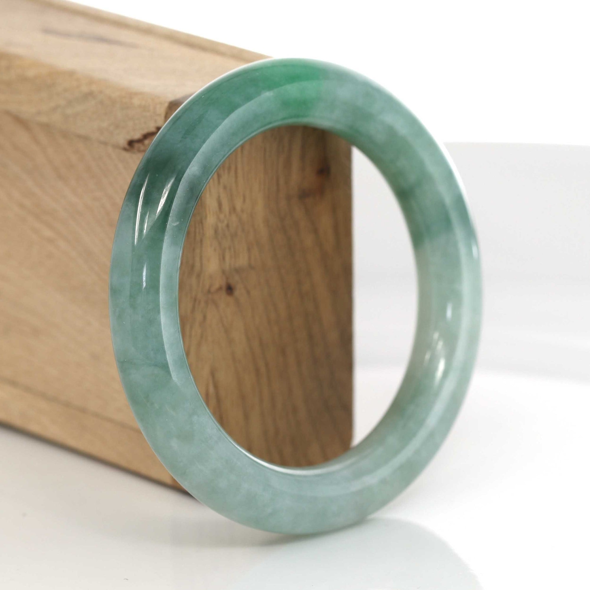 Baikalla Jewelry Jadeite Jade Bangle Bracelet Forest Green Classic Real Jadeite Jade Bangle Bracelet (57.34 mm) #400