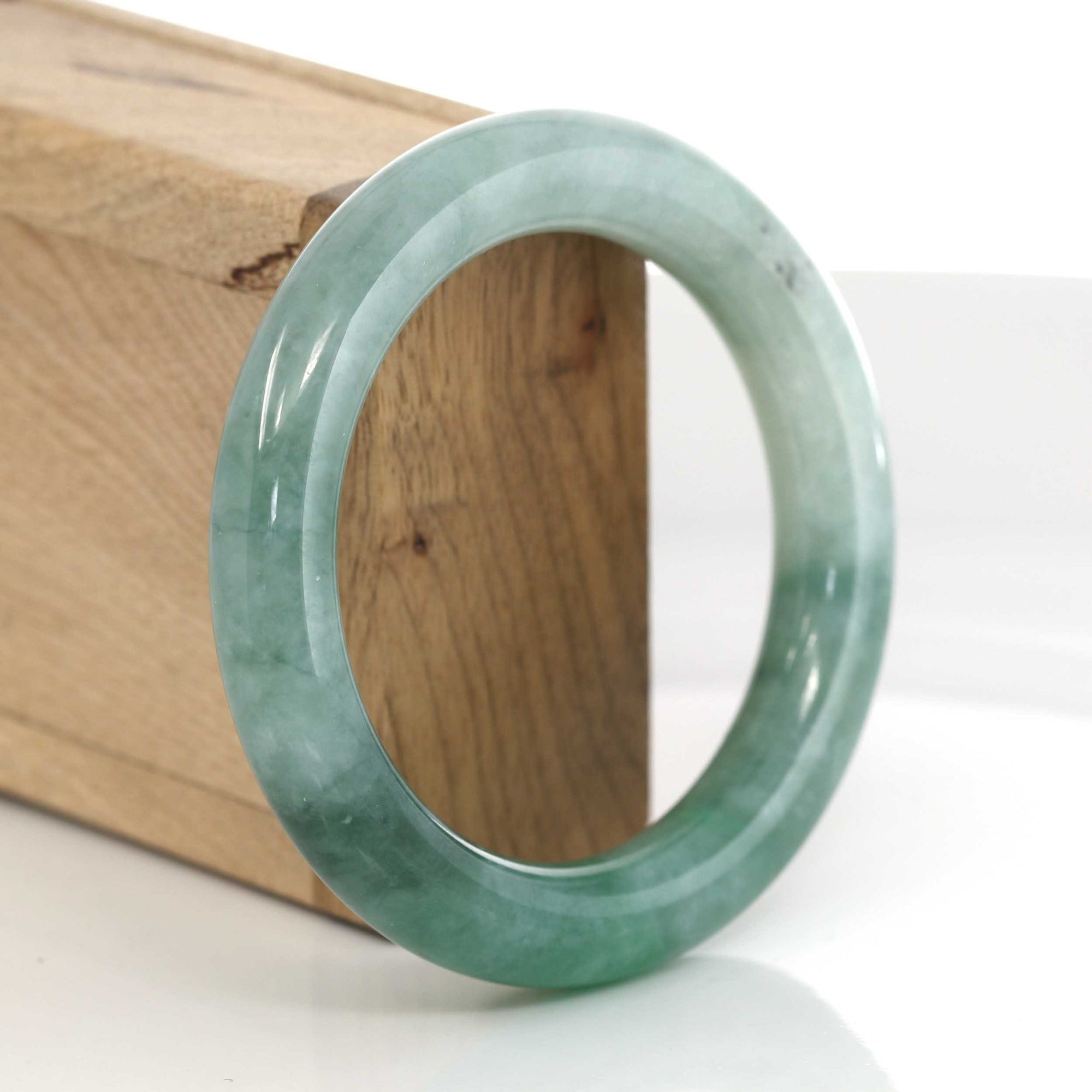 Baikalla Jewelry Jadeite Jade Bangle Bracelet Forest Green Classic Real Jadeite Jade Bangle Bracelet (57.34 mm) 