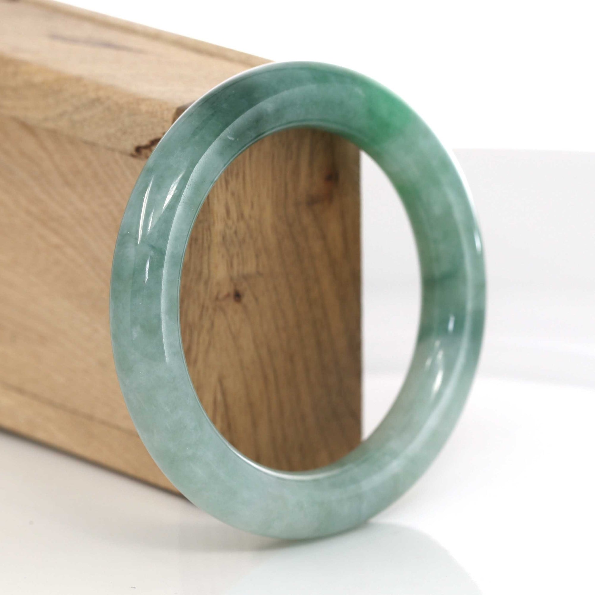 Baikalla Jewelry Jadeite Jade Bangle Bracelet Forest Green Classic Real Jadeite Jade Bangle Bracelet (57.34 mm) #400