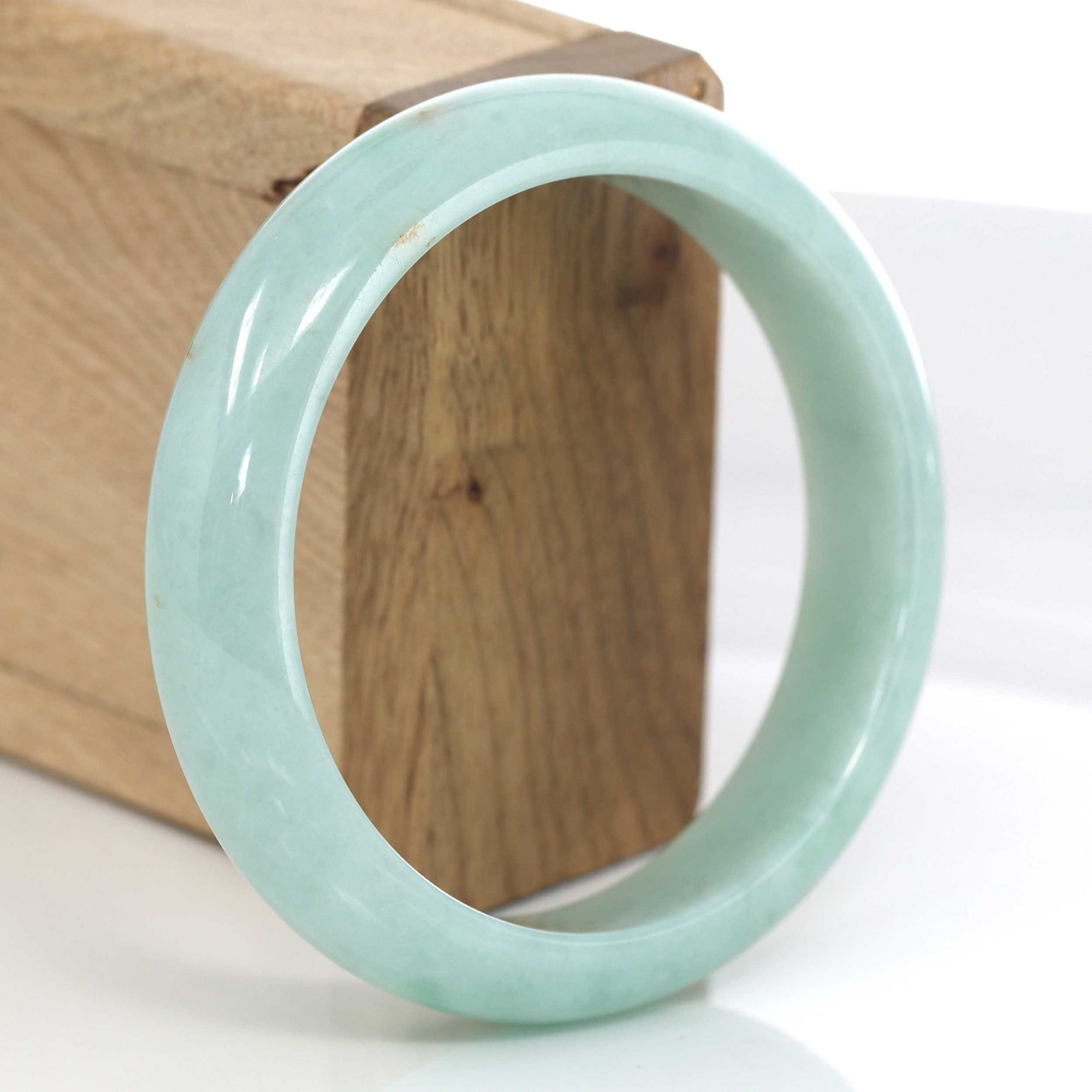 Baikalla Jewelry Jadeite Jade Bangle Bracelet Baikalla "Classic Bangle" Natural Burmese Green Jadeite Jade Bangle ( 58.84 mm ) #625