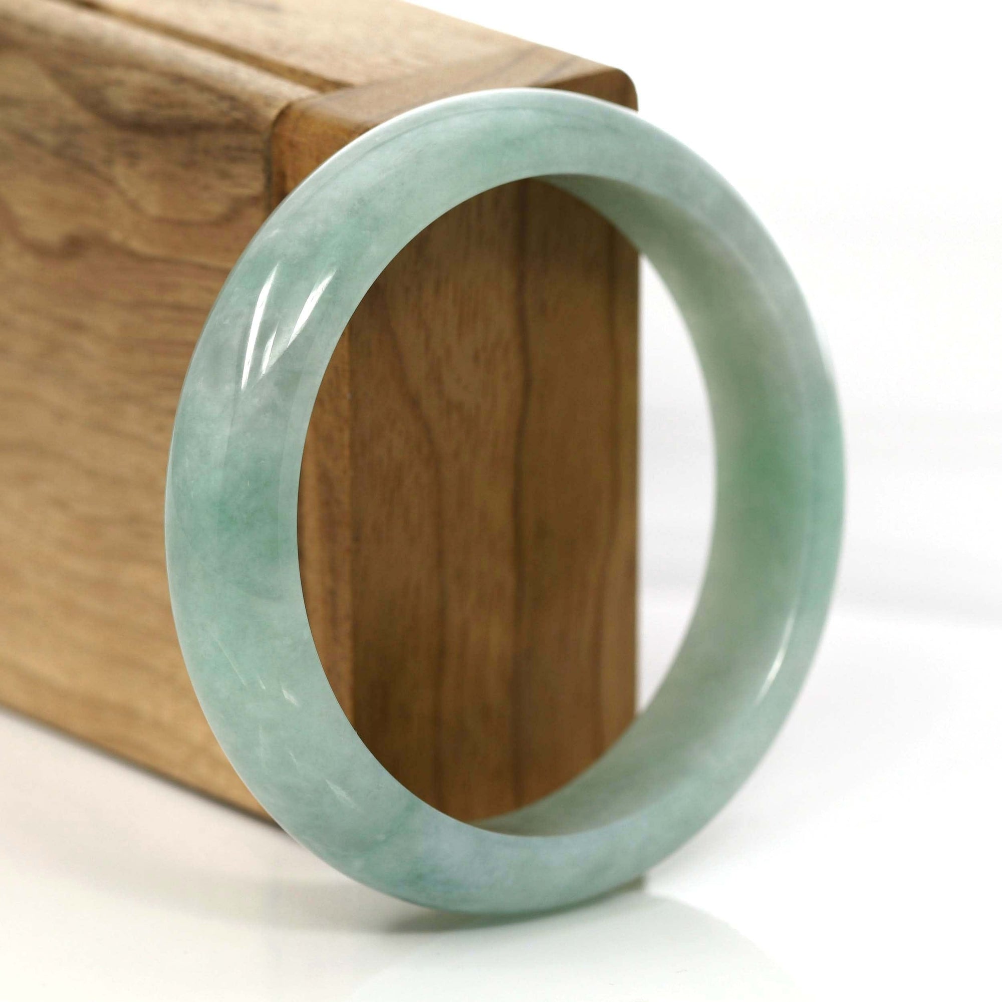 Baikalla Jewelry Jade Bangle Genuine Burmese Green Jadeite Jade Bangle Bracelet (60.51 mm) 